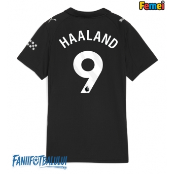 Manchester City Erling Haaland #9 Tricou Fotbal Replică 2025-26 Femei Deplasare